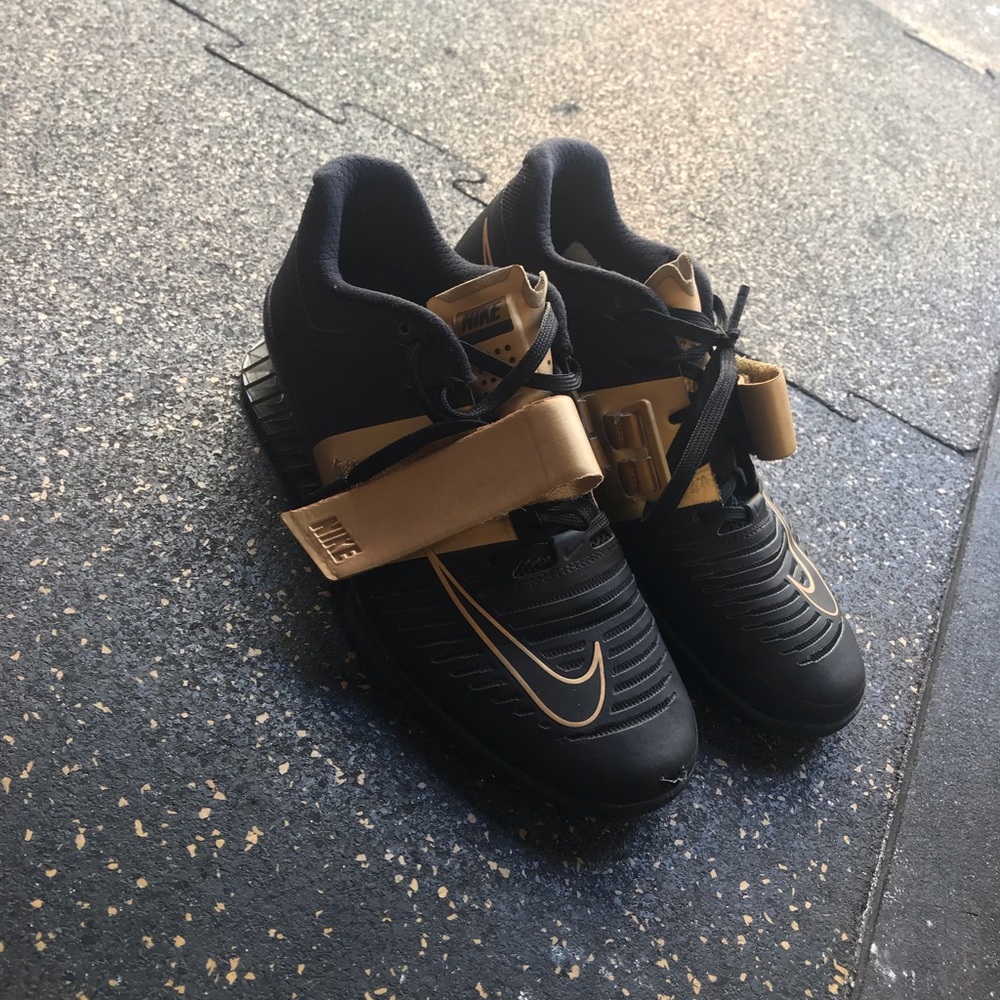 Black and gold Nike Romelaos